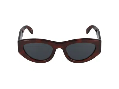 Shop Marni Eyewear Oval Frame Sunglasses In Brown