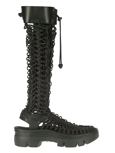 Shop Noir Kei Ninomiya Caged Round Toe Boots In Black
