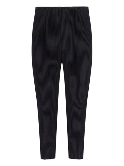 Shop Issey Miyake Homme Plissé  Pleated Tapered Pants In Black