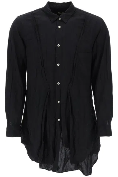 Shop Comme Des Garçons Homme Deux Comme Des Garcons Homme Plus Asymmetric Hem Oversize Shirt In Black