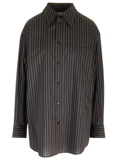 Shop Lemaire Striped Button In Multi