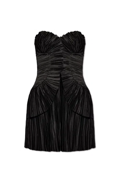 Shop Cult Gaia Charlique Pleat Detailed Strapless Dress In Black