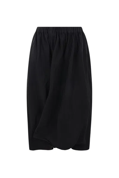 Shop Comme Des Garçons Wide Leg Elastic Waist Pants In Black