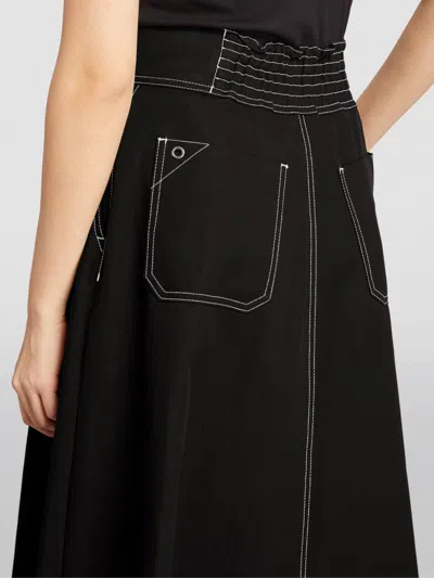 Shop Max Mara Maxmara Cotton-linen Yamato Skirt Black