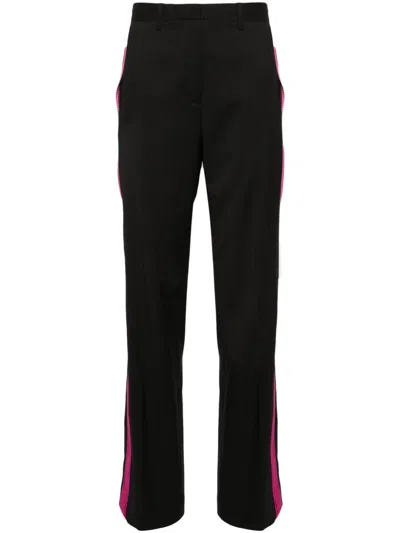 Shop Helmut Lang Seatbelt Tailored Trousers - Women's - Virgin Wool/cotton In Black