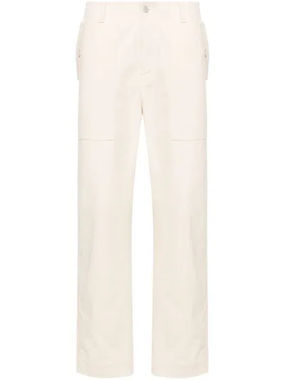 Shop Maison Kitsuné White Workwear Straight-leg Jeans In Neutrals