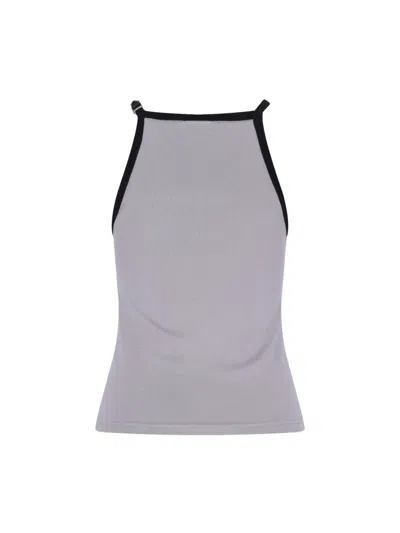 Shop Courrèges Tops With Logo In Grey