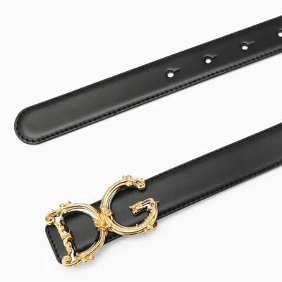 Shop Dolce & Gabbana Dolce&gabbana Belt With Dg Buckle In Black