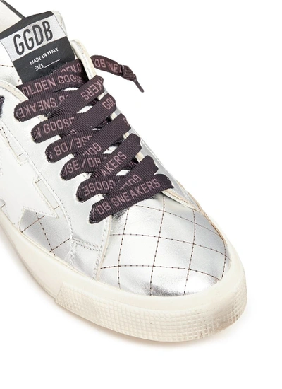 Shop Golden Goose 'may' Matelassé Metallic Faux Leather Sneakers