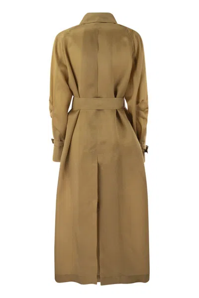 Shop Max Mara Sacco - Oversize Organza Trench Coat In Leather