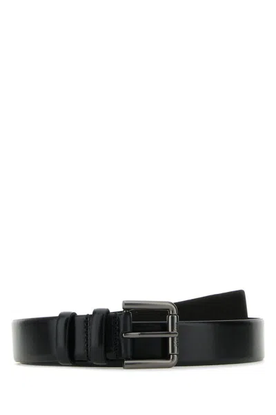 Shop Max Mara Wetleather35 - Buffered Leather Belt In Black