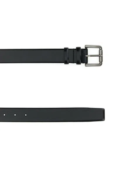 Shop Max Mara Wetleather35 - Buffered Leather Belt In Black
