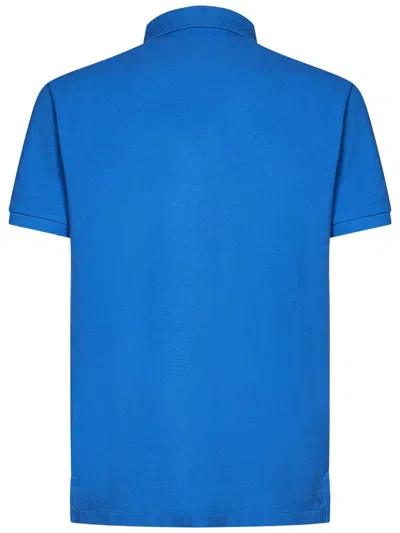 Shop Polo Ralph Lauren Bear Motif Polo Shirt In Blue