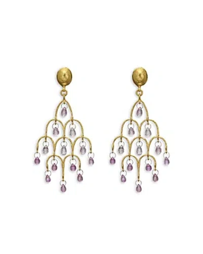 Shop Gurhan 22k Gold Pink Sapphire Briolette Chandelier Earrings