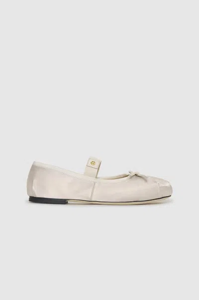 Anine Bing Off-white Jolie Ballerina Flats In Champagne