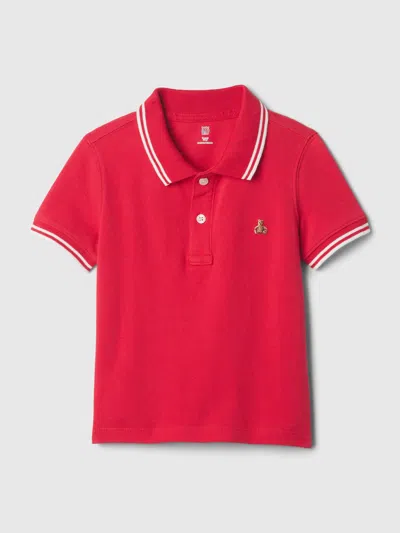 Shop Gap Baby Pique Polo Shirt Shirt In Slipper Red
