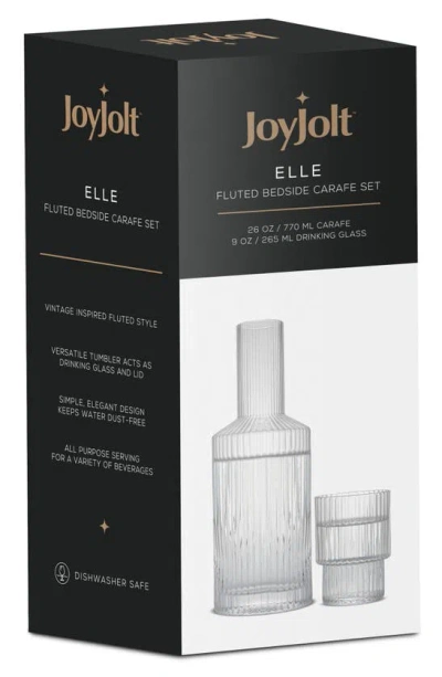 Joyjolt Elle Fluted 2-piece Carafe Set In Clear