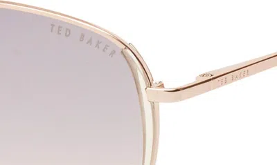Shop Ted Baker 58mm Full Rim Aviator Sunglasses In Rosevgold