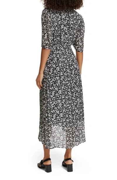 Shop Scotch & Soda Drape Knot Tiered Midi Dress In Anchor Floral