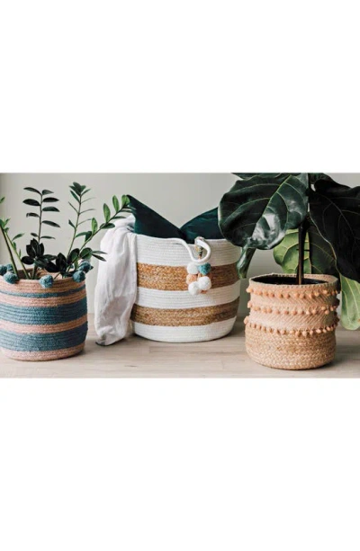 Shop Now Designs Round Stripe Nectar Jute Basket