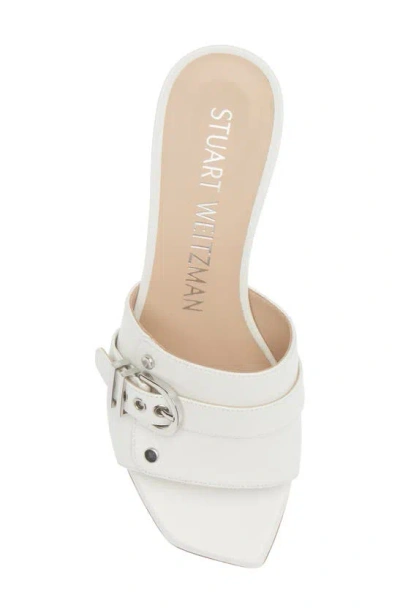 Shop Stuart Weitzman Maverick 75 Slide Sandal In White