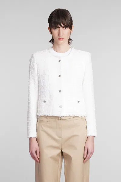 Shop Iro Raceli Casual Jacket In White Cotton