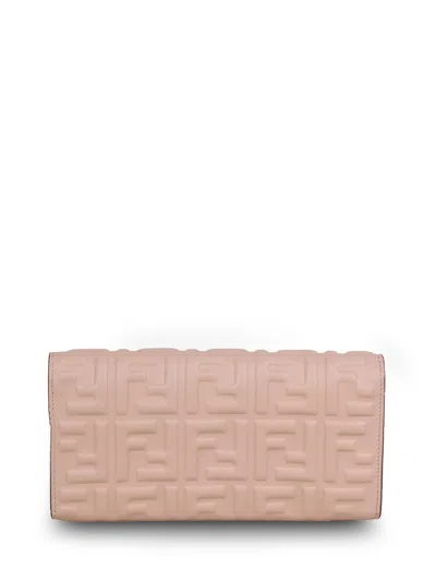 Shop Fendi Wallet Continental Baguette In Pink