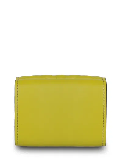 Shop Fendi Tri-fold Baguette Wallet In Green