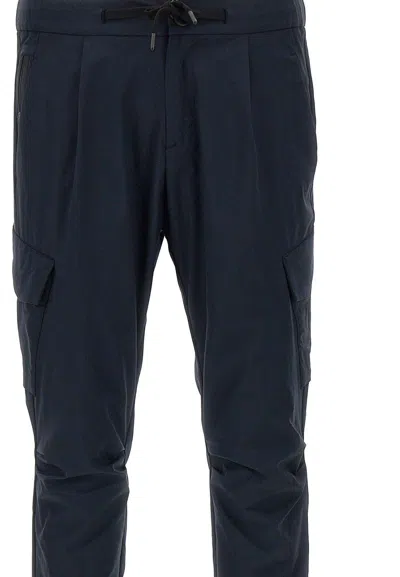 Shop Herno Drawstring Waist Slim Cargo Pants In Blu Navy