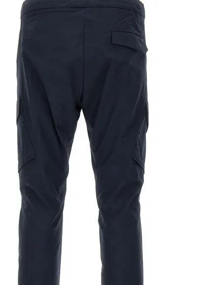 Shop Herno Tapered Drawstring Trousers In Blu Navy
