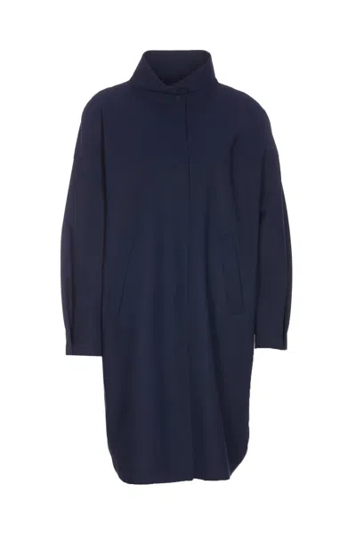 Shop Herno First-act Pef Coat In Blu Navy