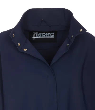 Shop Herno First-act Pef Coat In Blu Navy