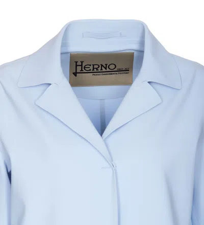 Shop Herno Delon And Monogram Coat In Celeste