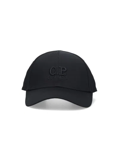 Shop C.p. Company Gabardine Baseball Cap In Black