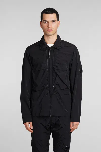 Shop C.p. Company Chrome R Casual Jacket In Black Polyamide