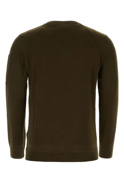 Shop C.p. Company Dark Green Cotton Sweater In Ivy Green