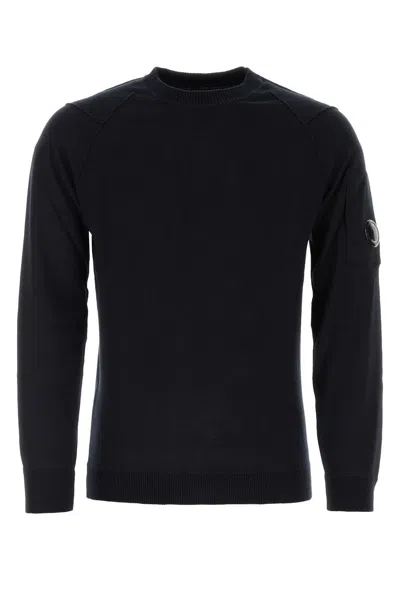 Shop C.p. Company Sea Island Crewneck Sweatshirt In Total Eclipse