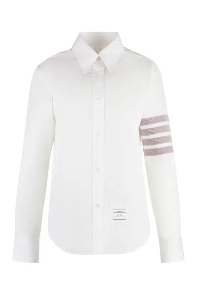 Shop Thom Browne Easy Fit Point Collar Shirt In White