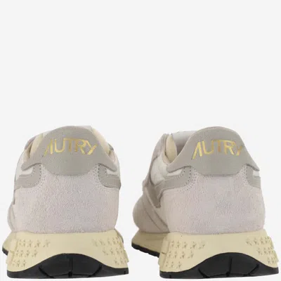 Shop Autry Reelwind Low Nylon And Suede Sneakers In Bianco