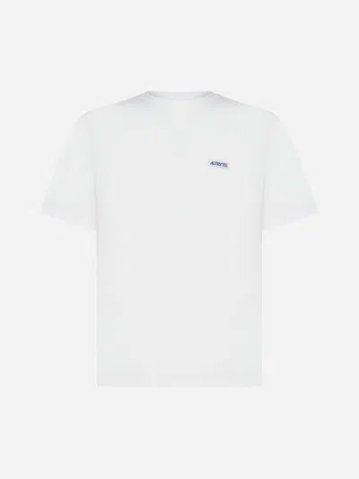 Shop Autry Logo Cotton T-shirt In Bianco