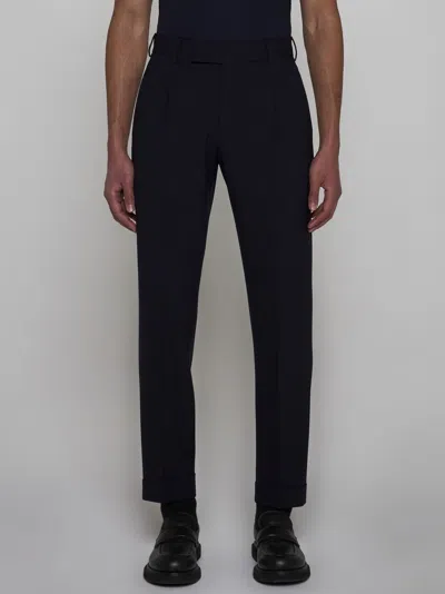 Shop Pt01 Rebel Stretch Wool Trousers In Non Definito