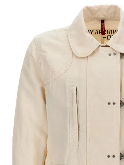 Shop Fay 4-ganci Jacket In Bianco Lana