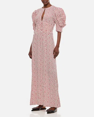 Shop Rotate Birger Christensen Printed Flowy Maxi Dress In Happy Hearts