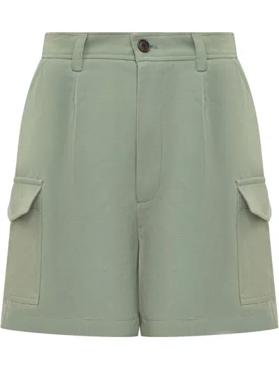 Shop Woolrich Patched Side Pockets Shorts In Sage