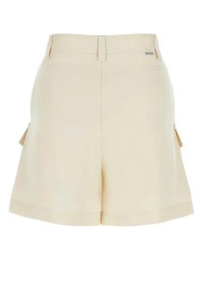 Shop Woolrich Patched Side Pockets Shorts In Plaster White