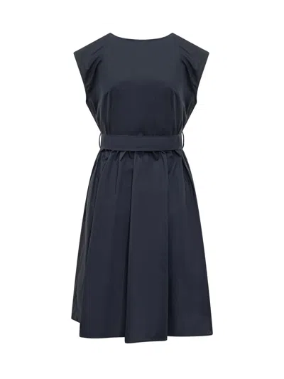 Shop Woolrich Poplin Short Dress In Melton Blue