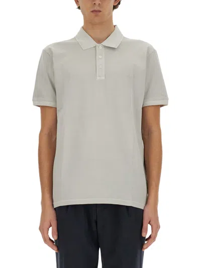 Shop Woolrich Polo With Logo In Stone