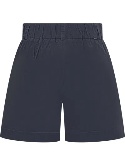Shop Woolrich Poplin Shorts In Melton Blue