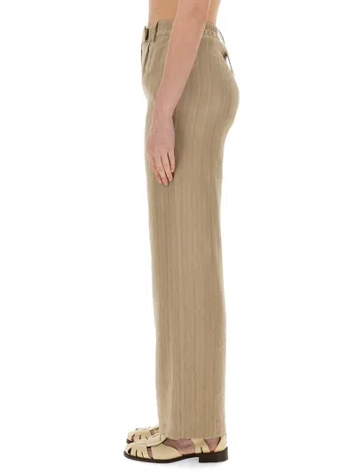 Shop Alysi Linen Pants In Cereale