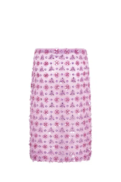 Shop Des Phemmes Geometric Midi Skirt In Lavander
